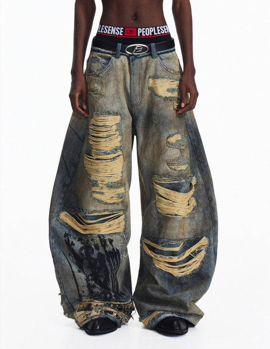 Wild Damage Curved Jeans