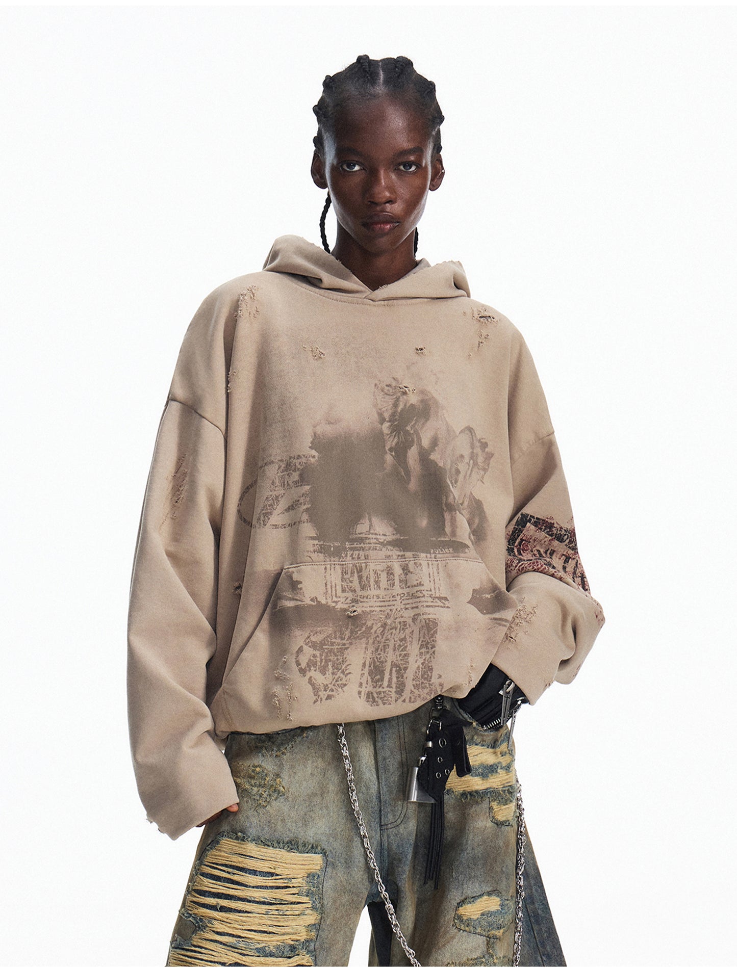 Double-layer fabric sweatshirt