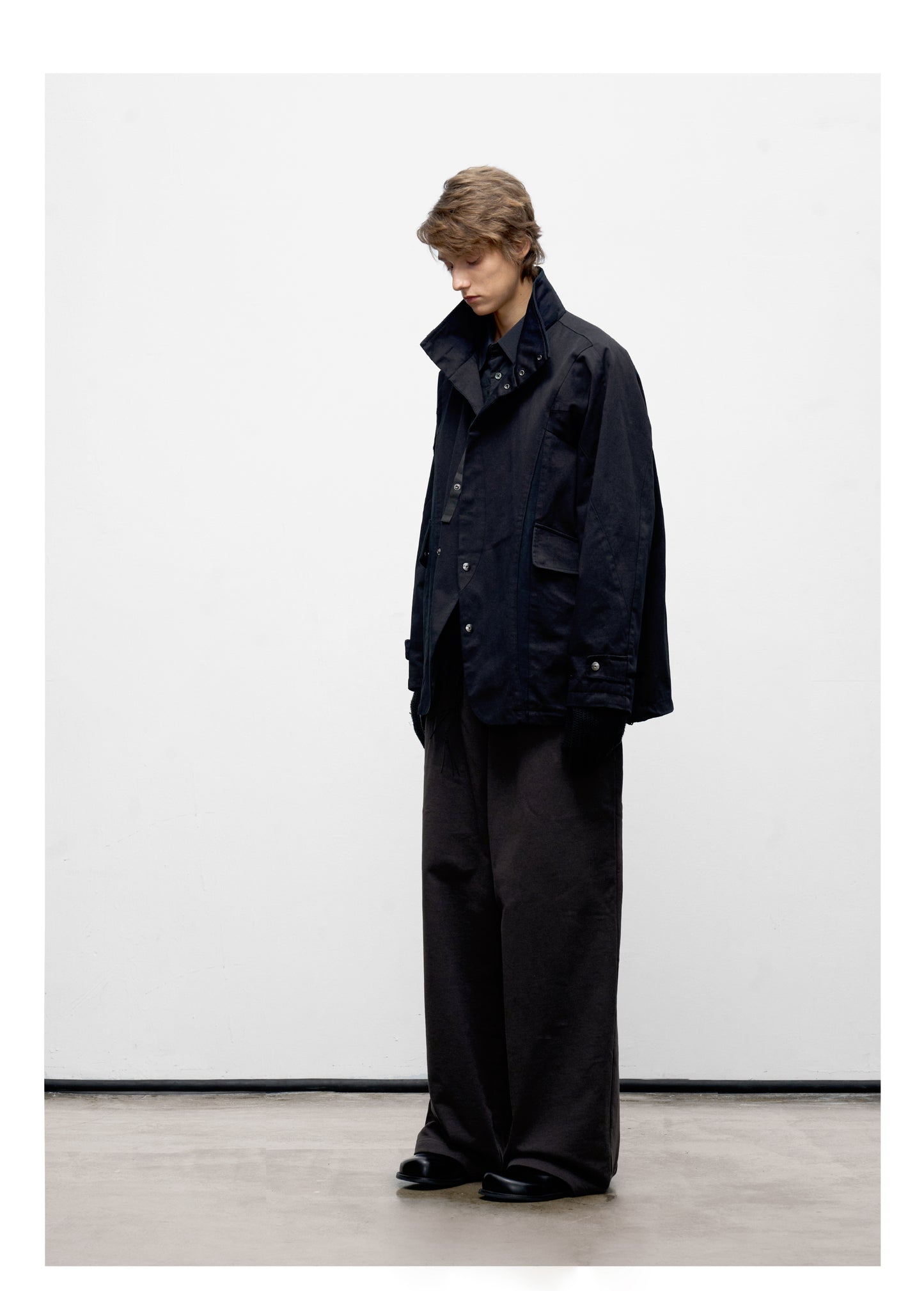 Stand Collar Stitched Jacket