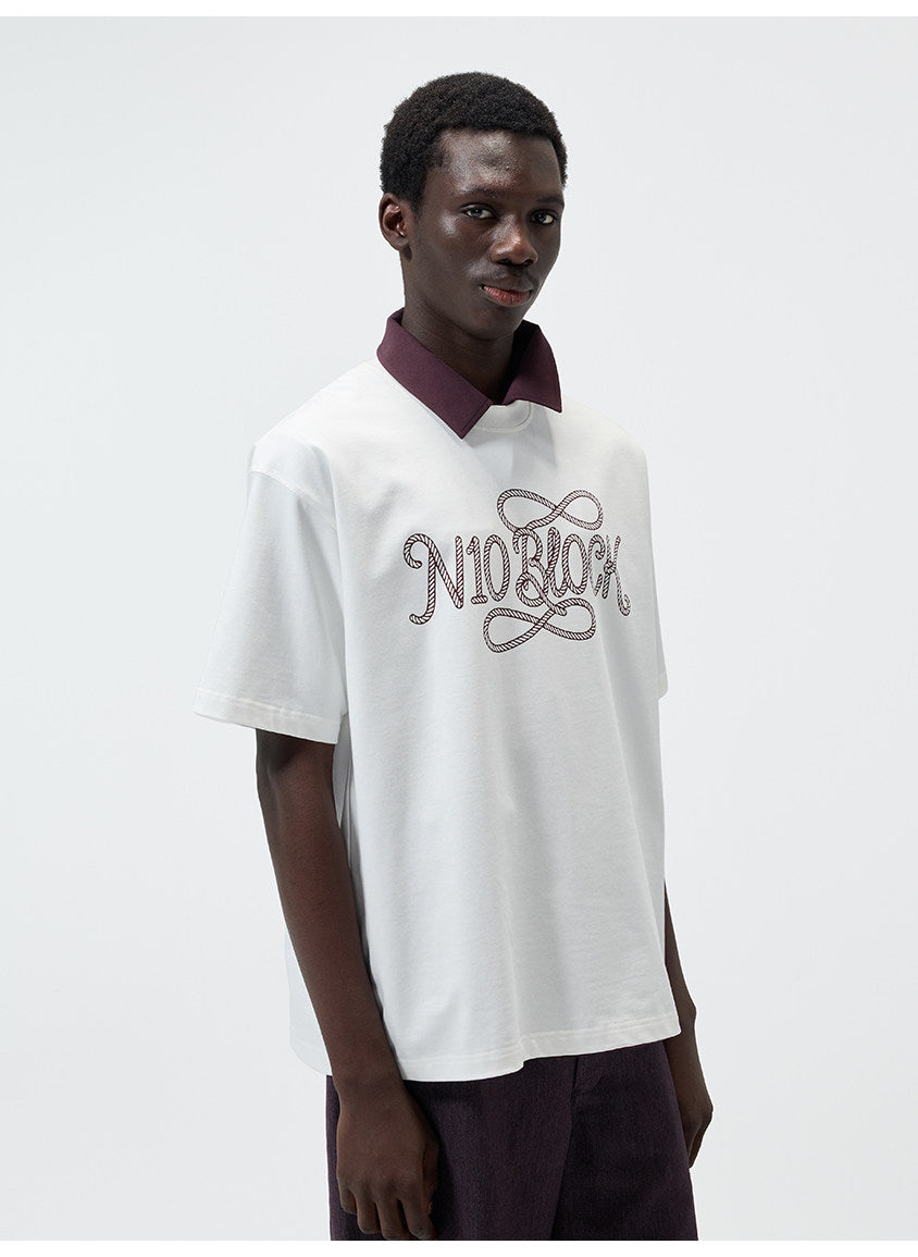 Water-Based Paste Print Crew Neck T-Shirt