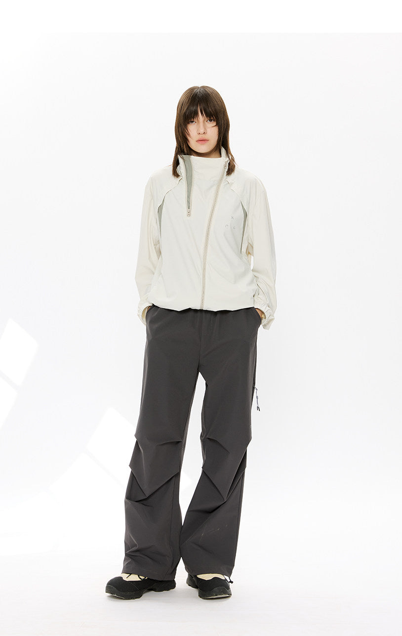 Diagonal Zipper Straight-Shoulder Sun Protection Jacket