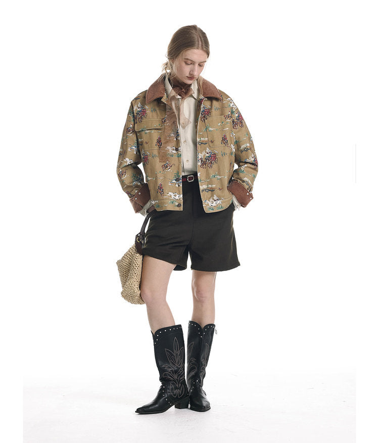 Vintage Horse Print Jacket