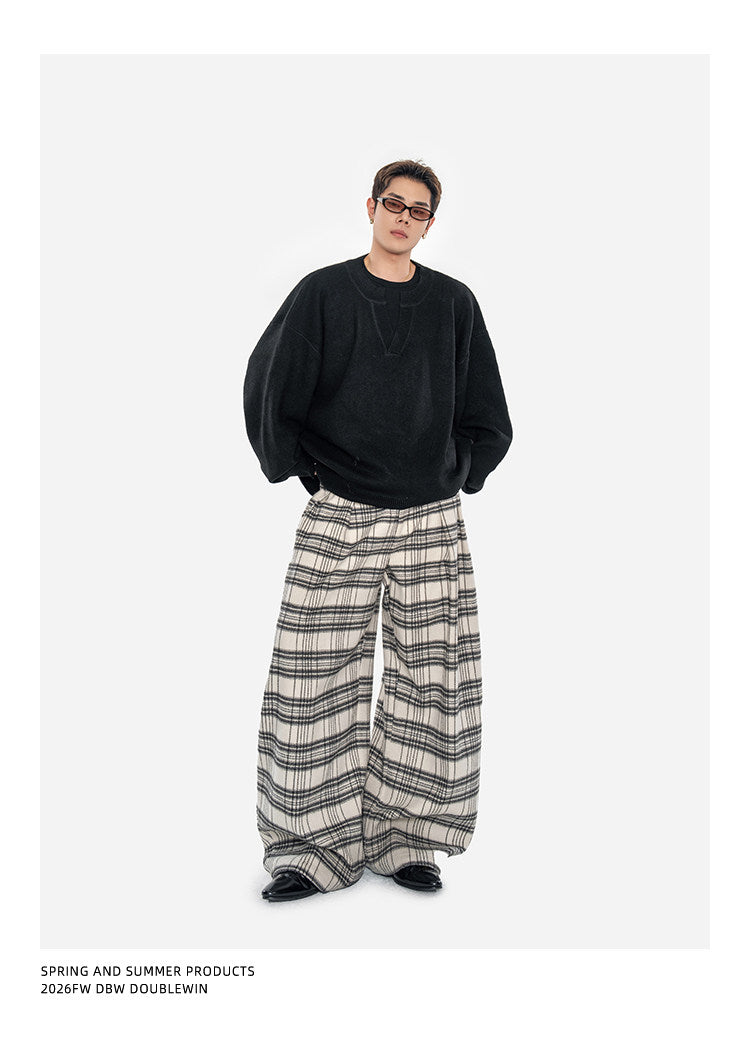 Oversized Wool-Blend V-Neck Sweater