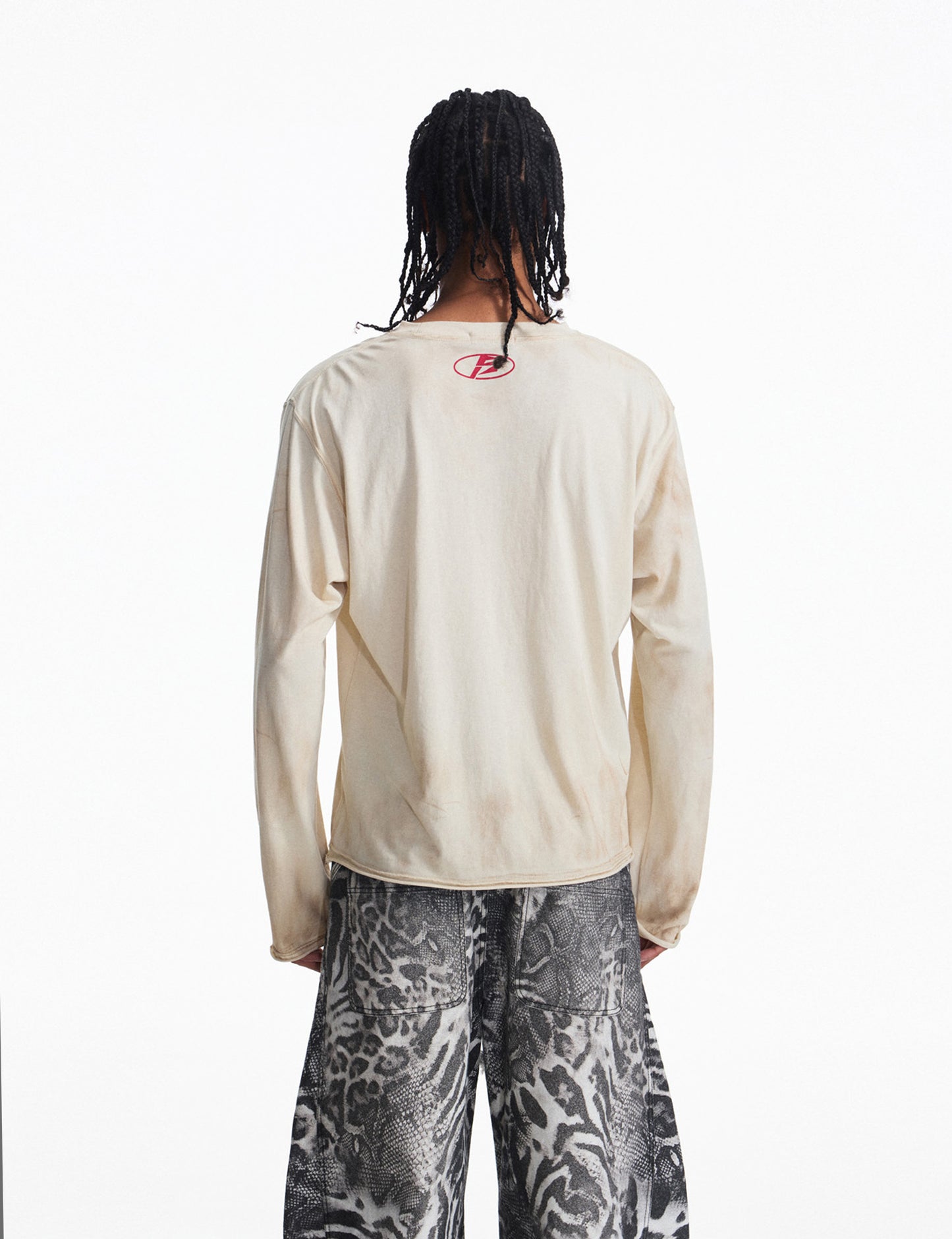 Retro-Style Distressed Print T-Shirt