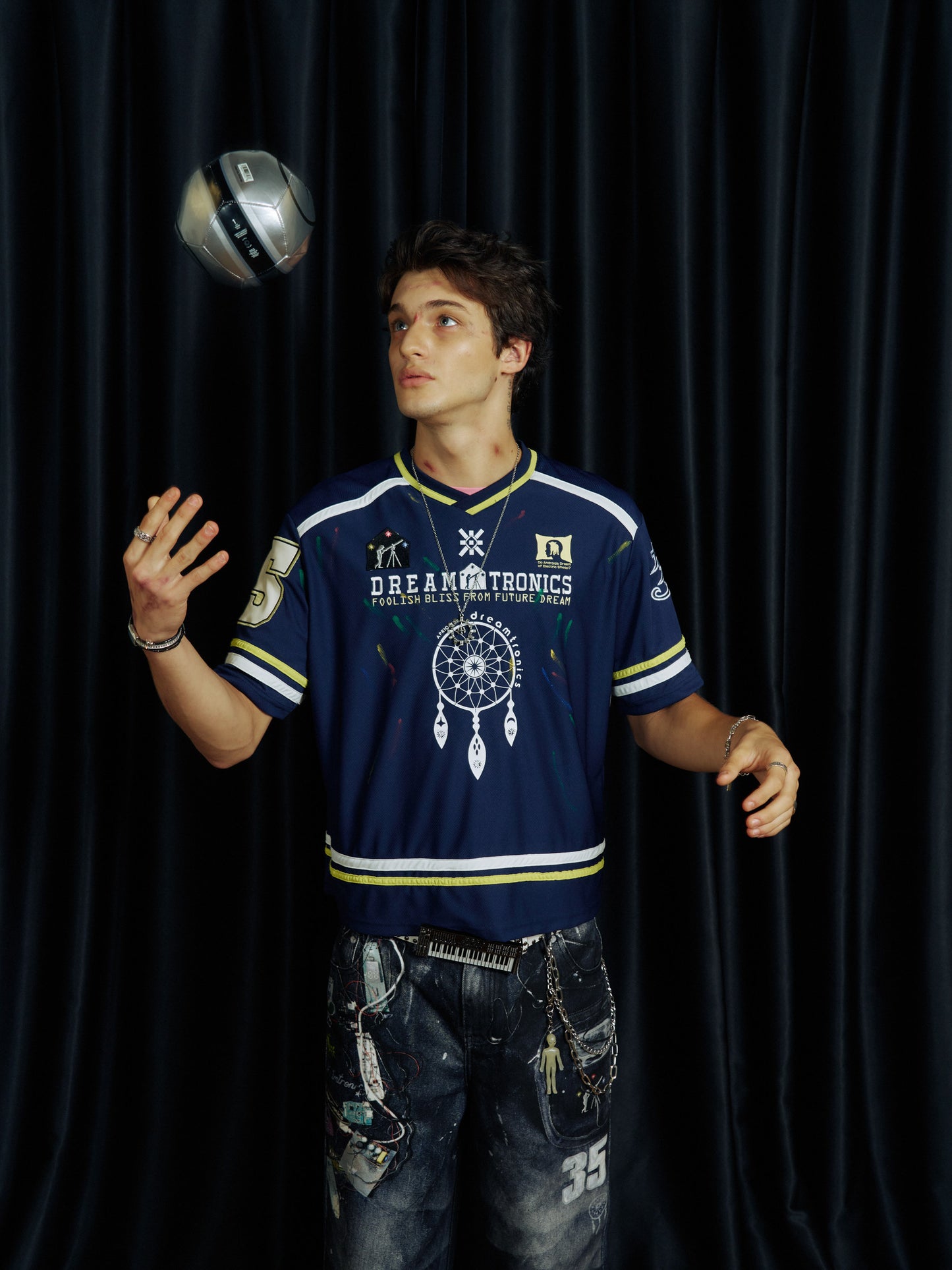 Electronic Print Embroidered T-Shirt