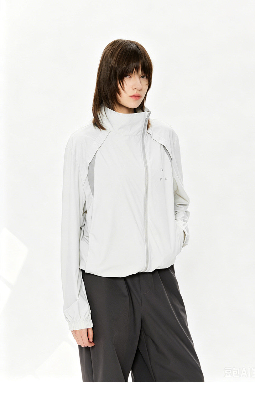 Stand-Up Collar Diagonal Zipper Sun Protection Jacket
