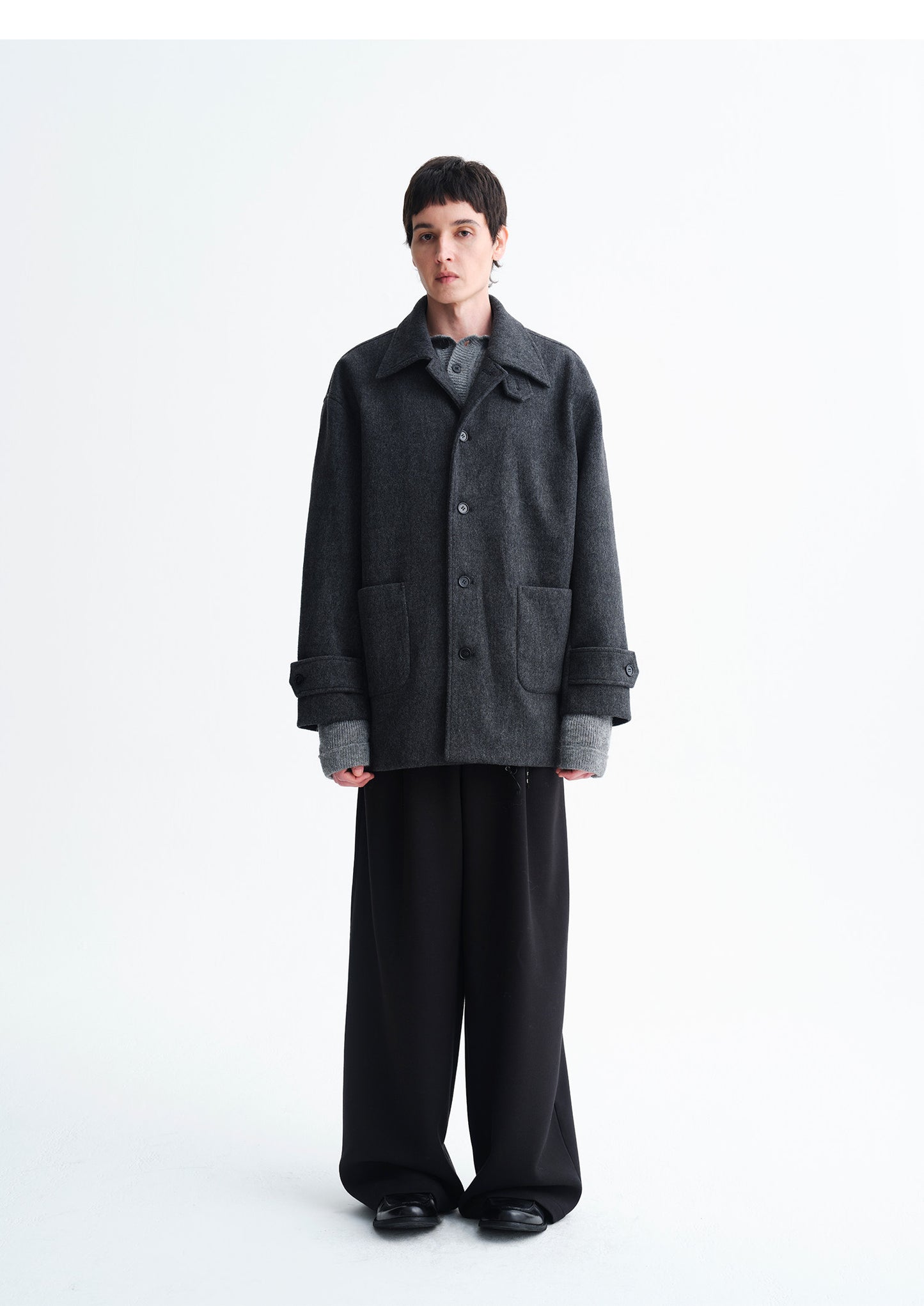 Double-Face Wool Oversized Jacket