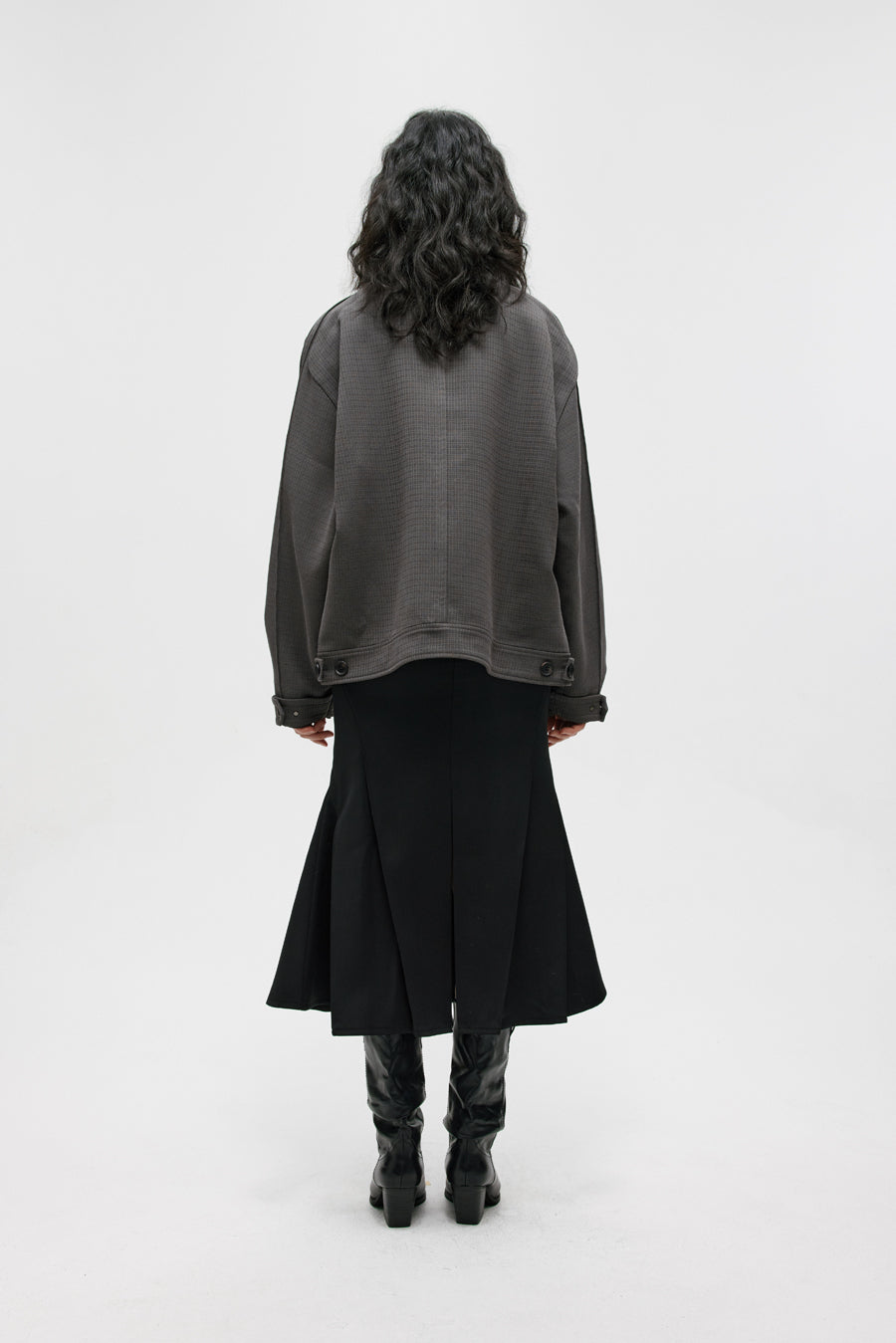 Drop Shoulder Loose Leaf Jacket