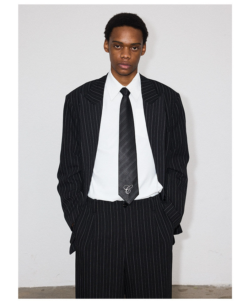 Loose-Fit Padded Shoulder Jacket