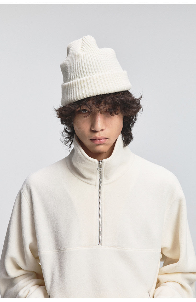 Zip-Up Half Platform Fleece Hoodie