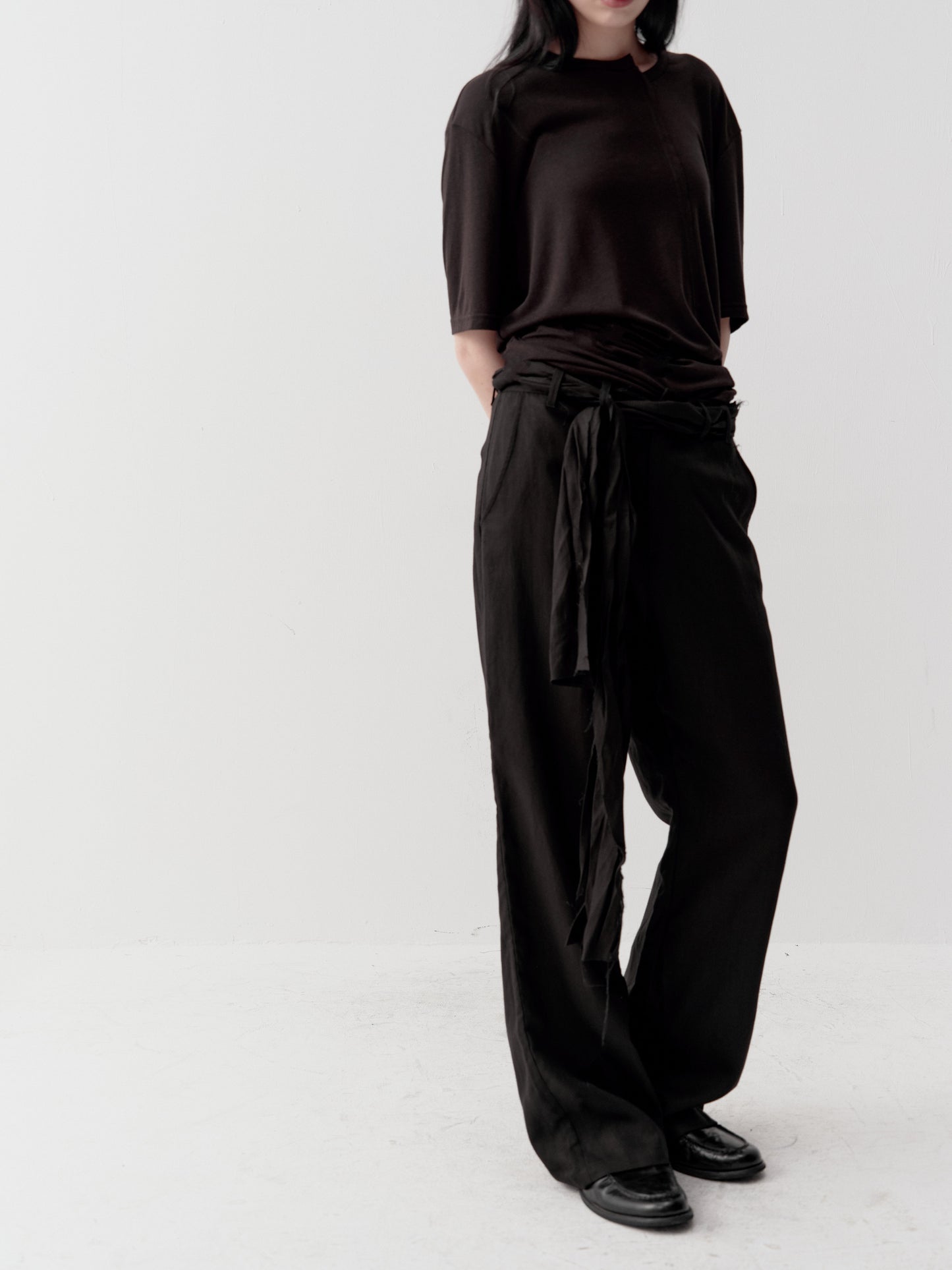 Casual Pants with an Asymmetrical Waistband