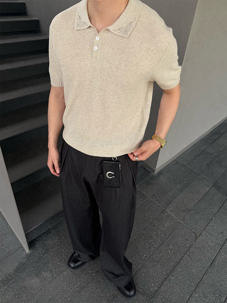 Breathable Linen Polo Shirt