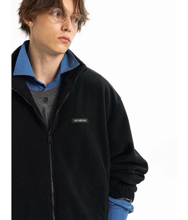 Stand collar casual fleece jacket