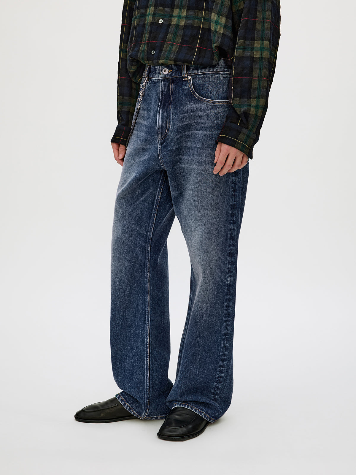 Cotton Twill Straight Leg Jeans
