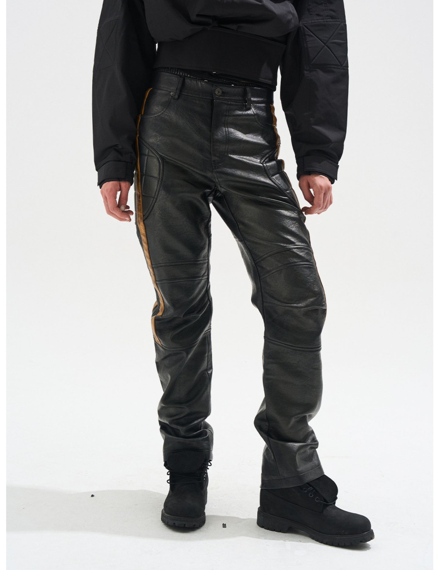Distressed Leather Pants