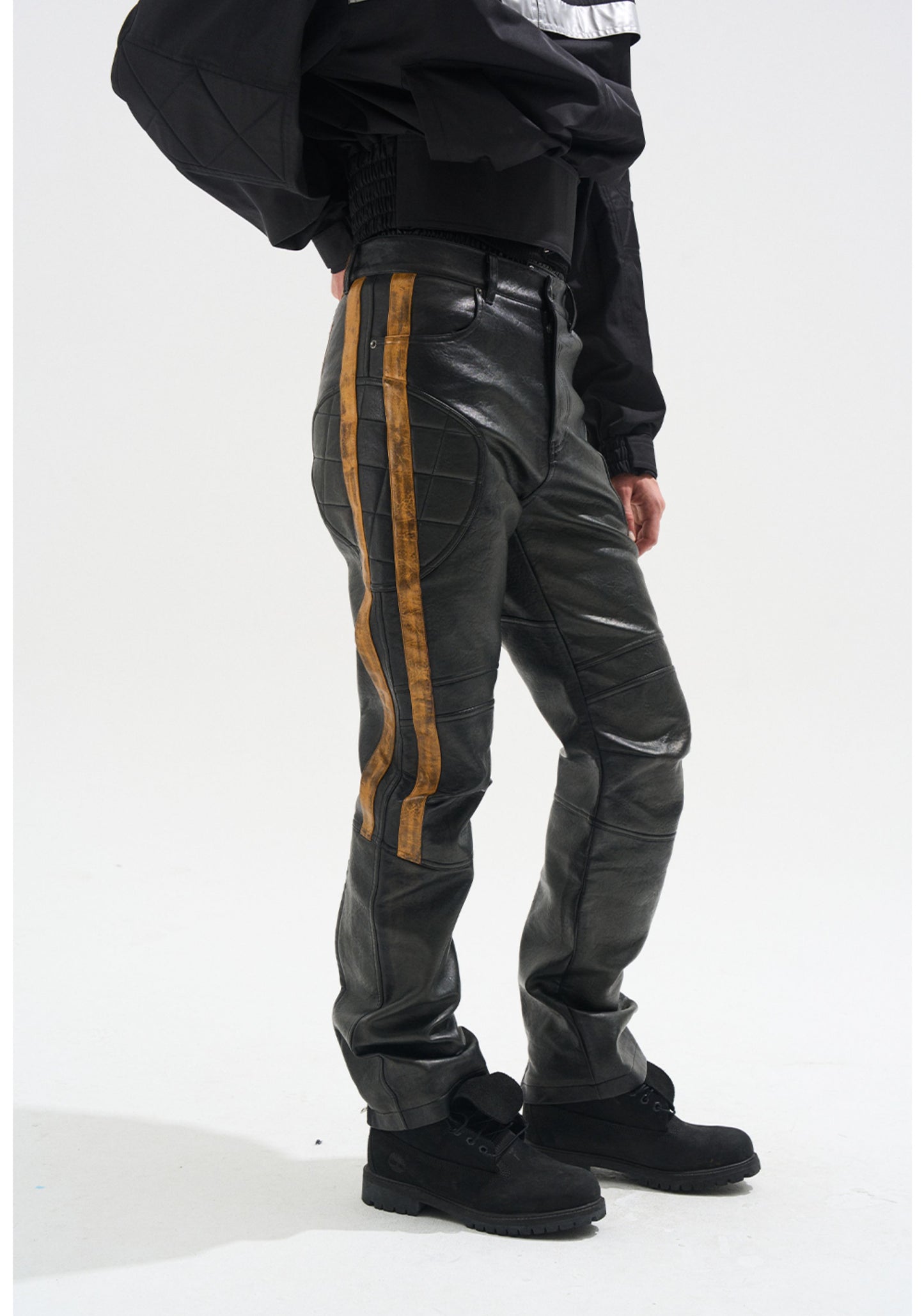 Distressed Leather Pants