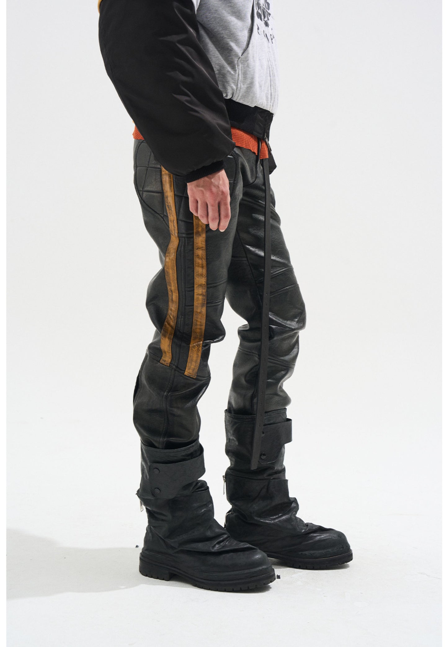 Distressed Leather Pants