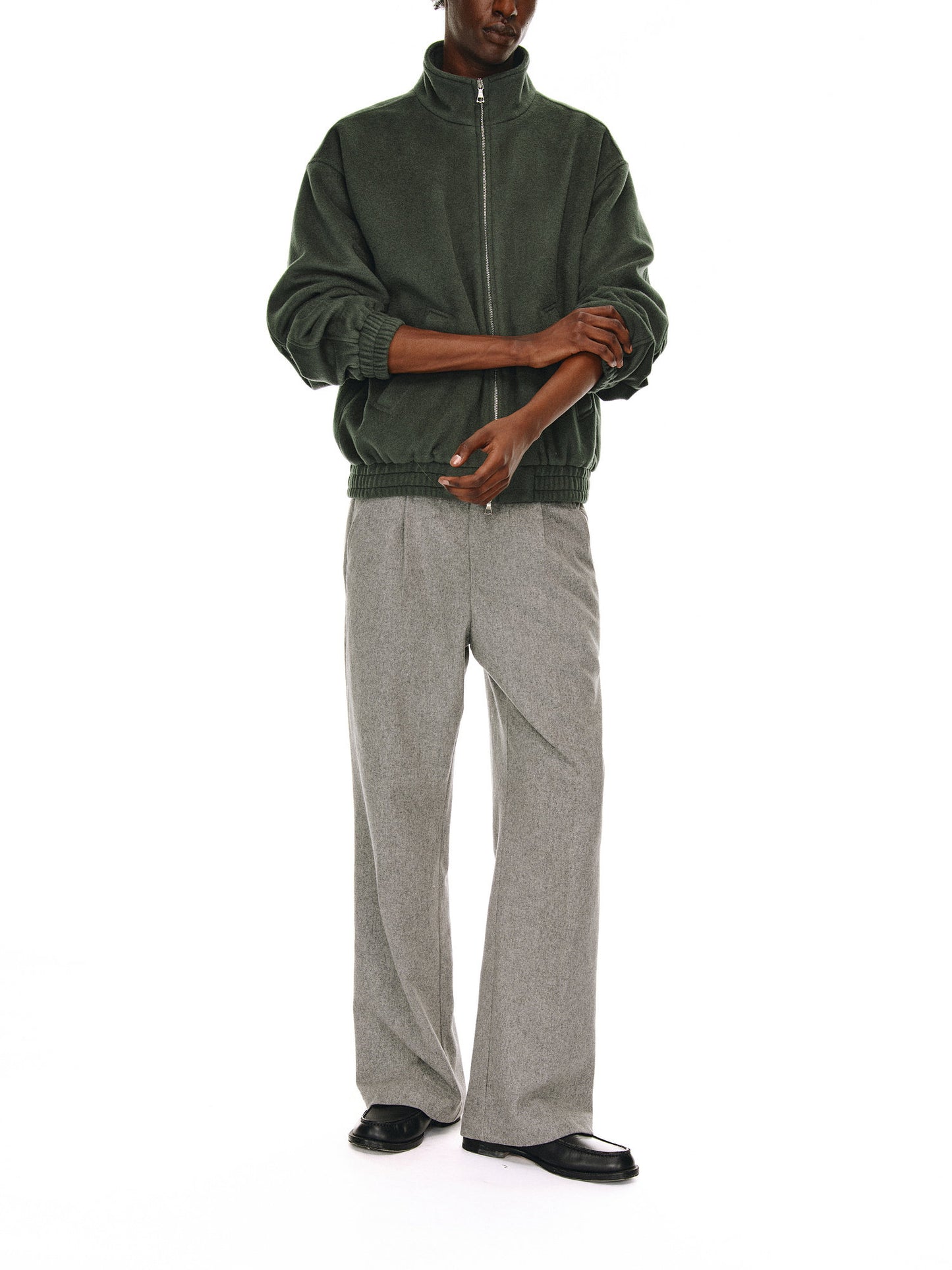 Stand Collar Wool Jacket