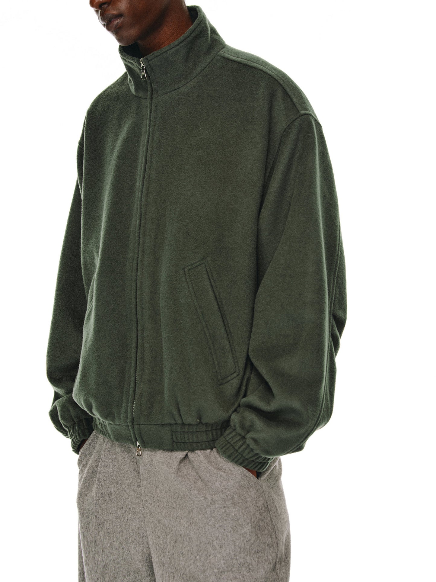 Stand Collar Wool Jacket