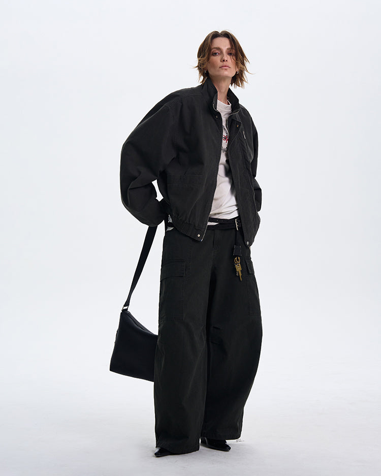 Simple Silhouette Harrington Jacket