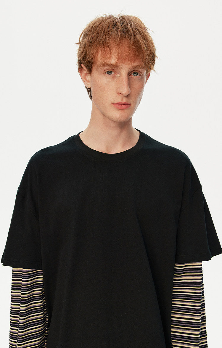 트렌디한 페이크 레이어드 티셔츠