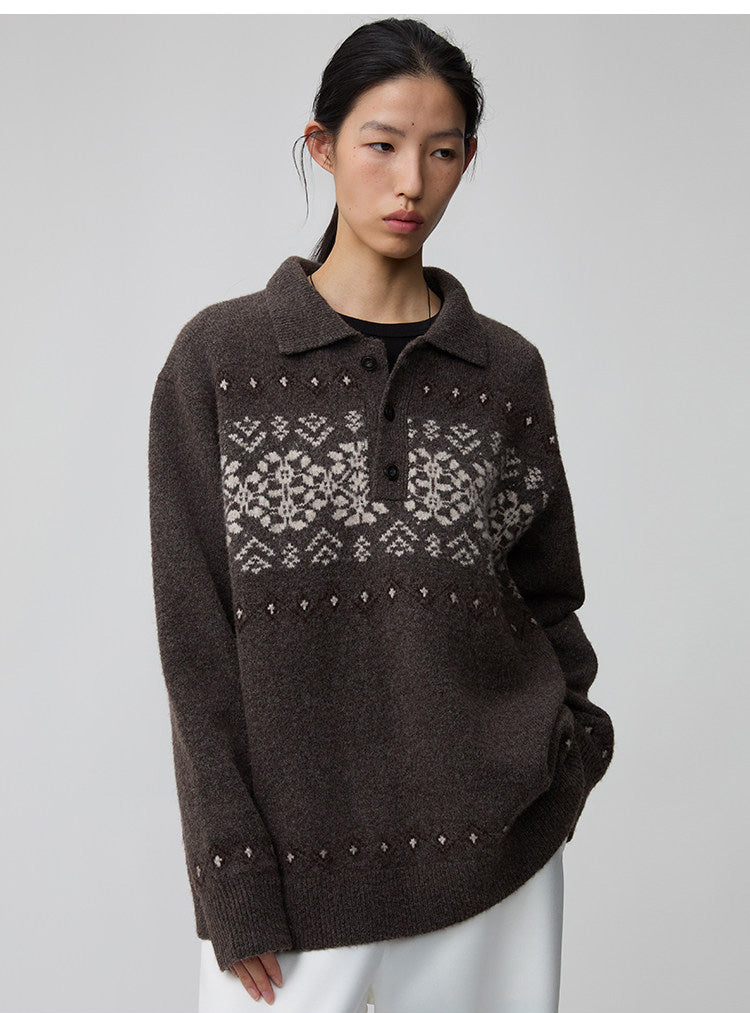 Polo Neck Pullover Sweater