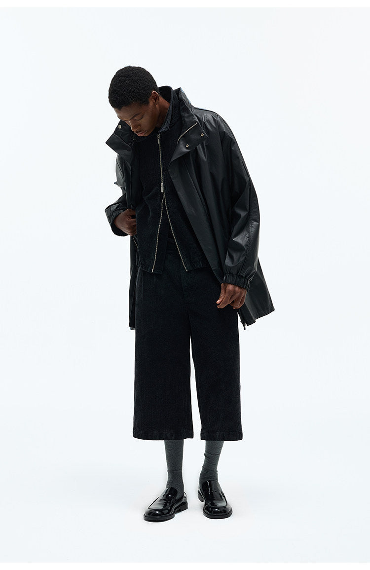 Stand Collar Mid-Length Coat