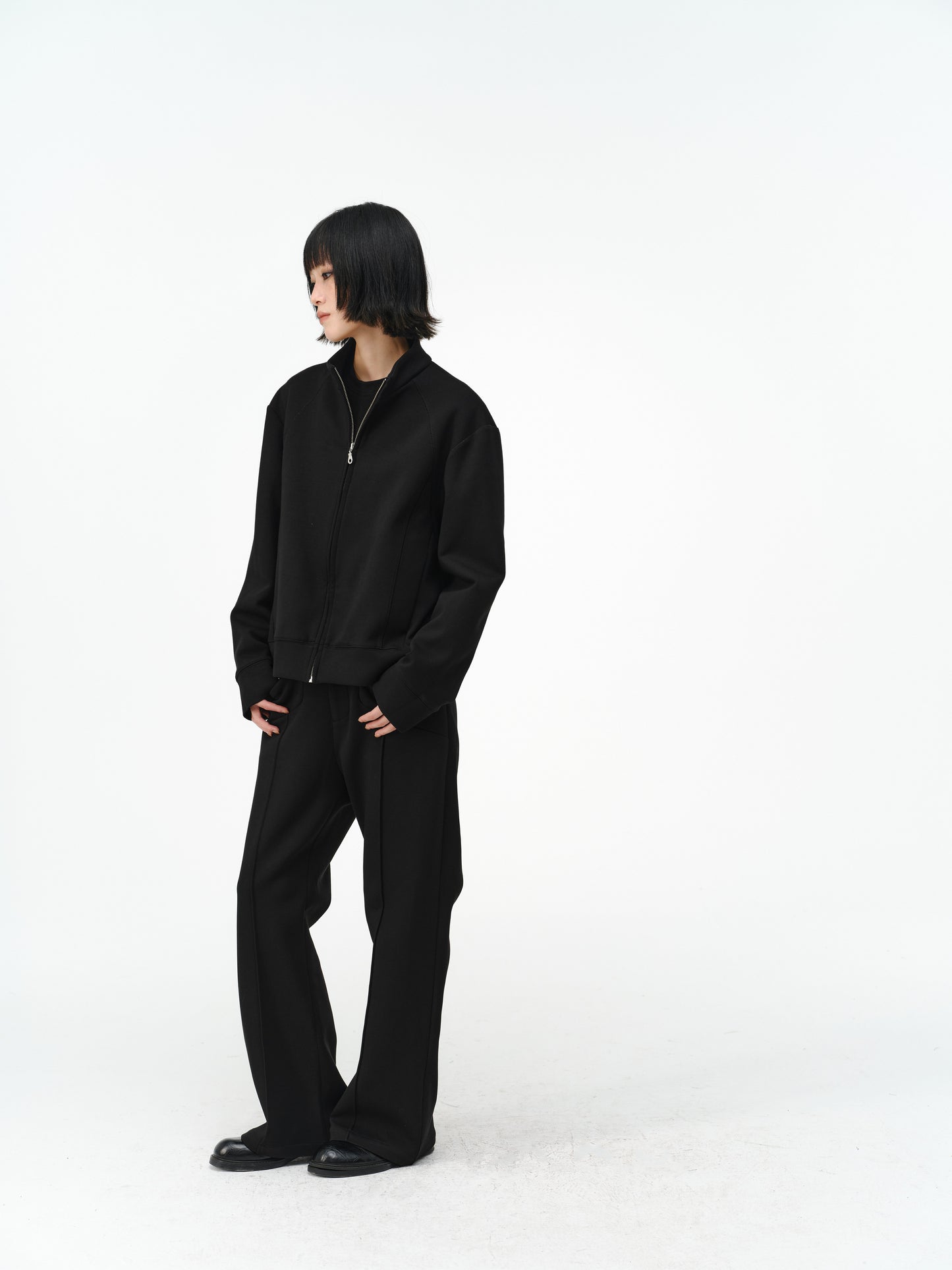 Stand-up Collar Zip-Up Sweatshirt