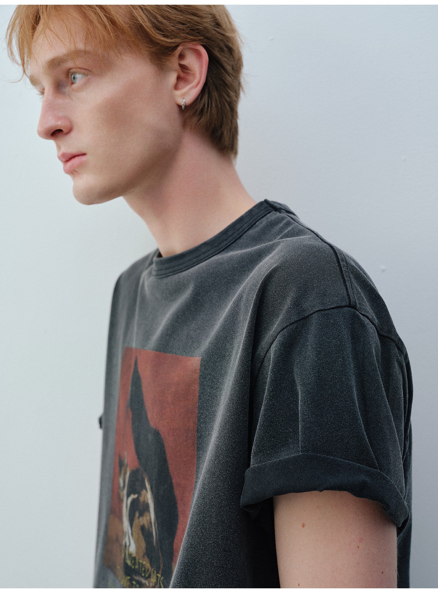 Cat Print Crew Neck T-Shirt