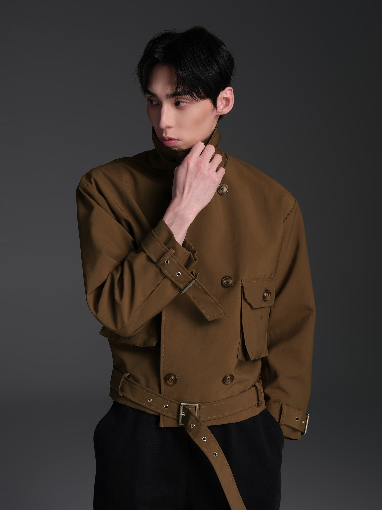 Short wide trench coat