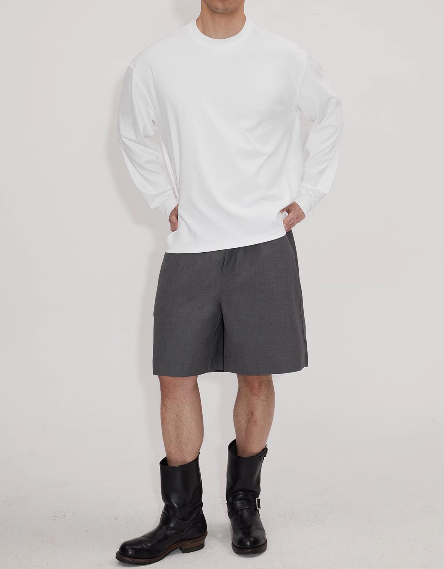 Natural wide shoulder T-shirt