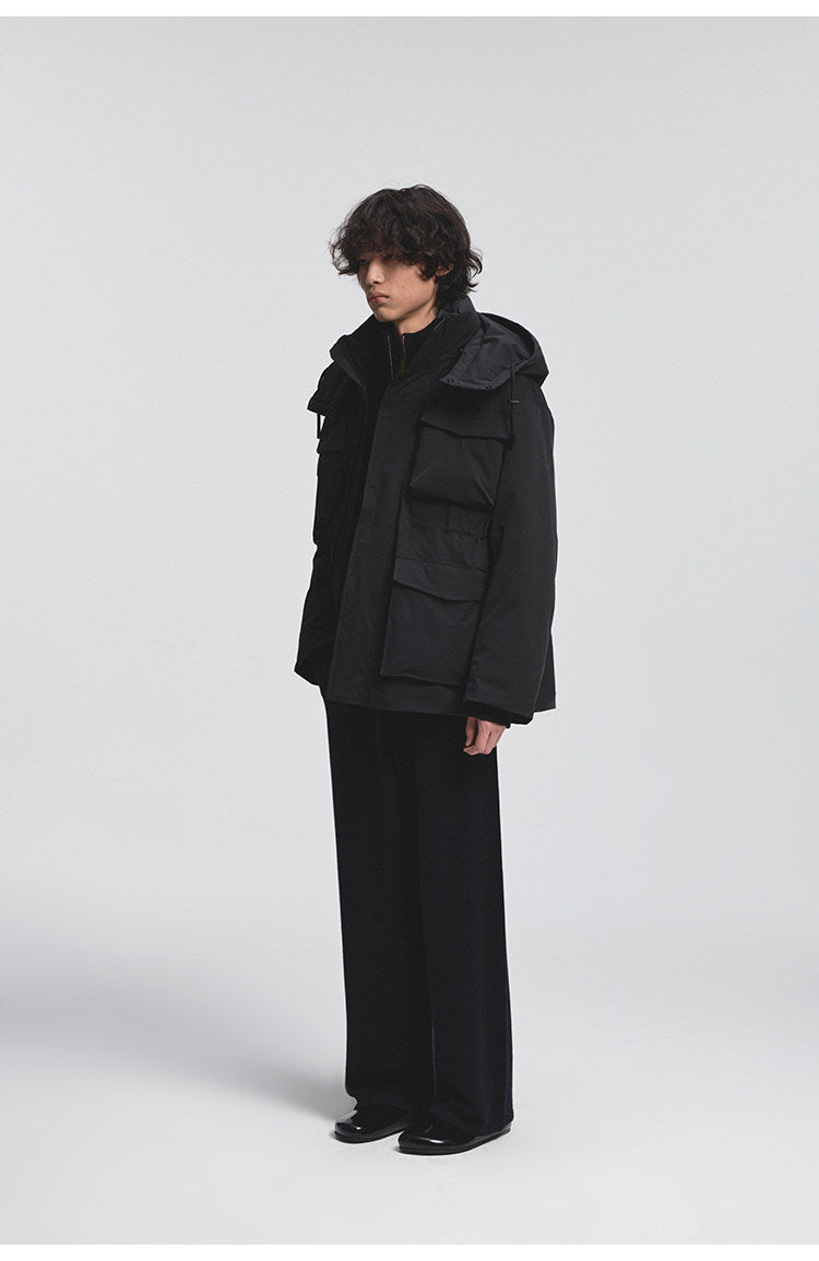 Multi-pocket down jacket