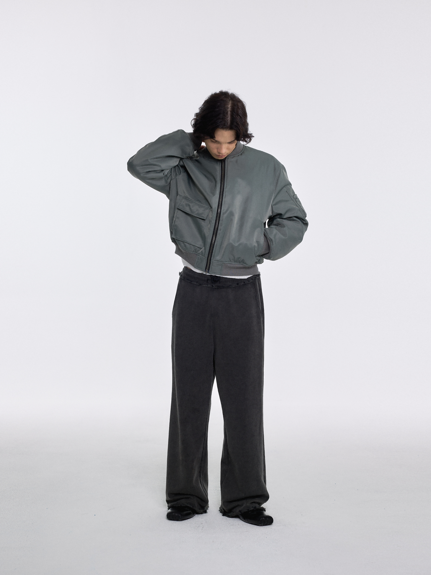 Raw-edge Washed Drawstring Sweatpants