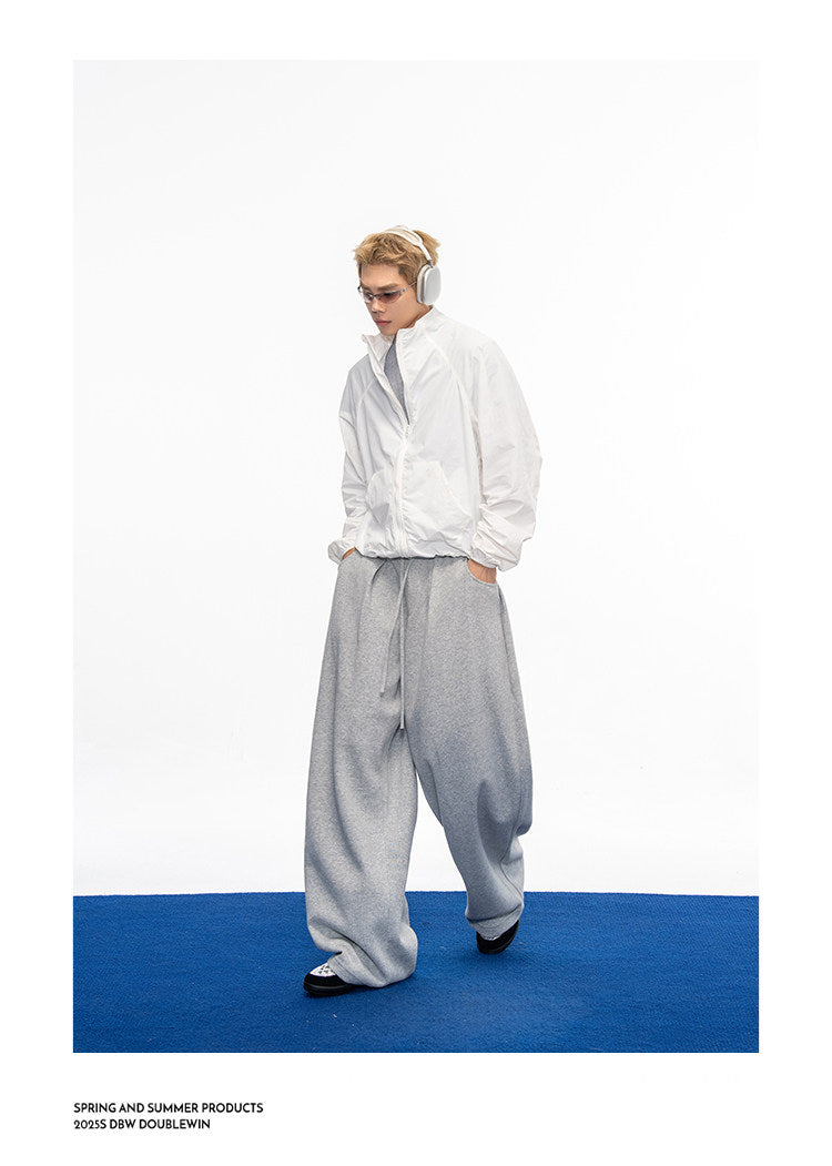 Casual Wide-Leg Sweatpants with Drawstring