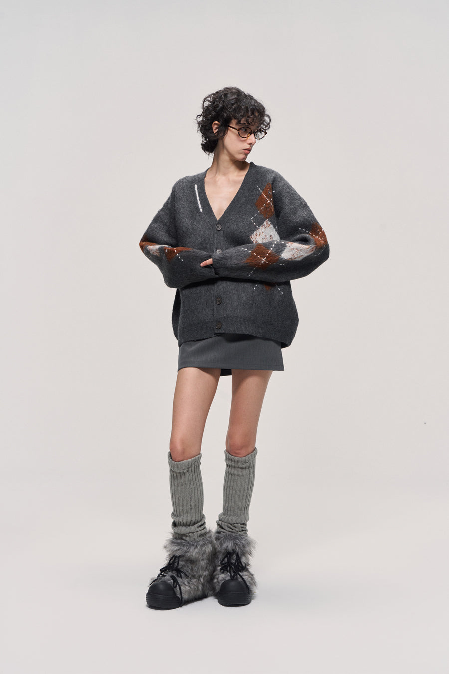 Hand-Stitched V-Neck Cardigan