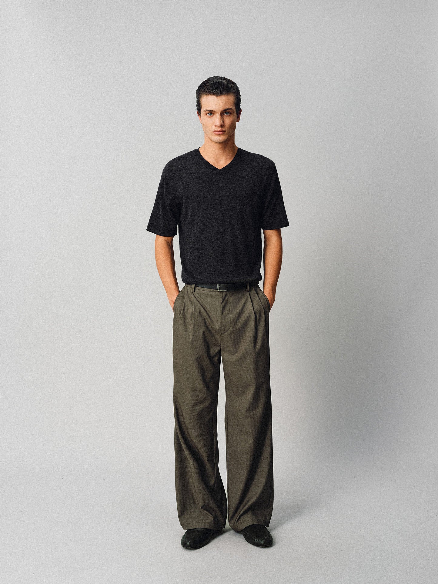Casual Pants with a Triple-Fold Elastic Waistband
