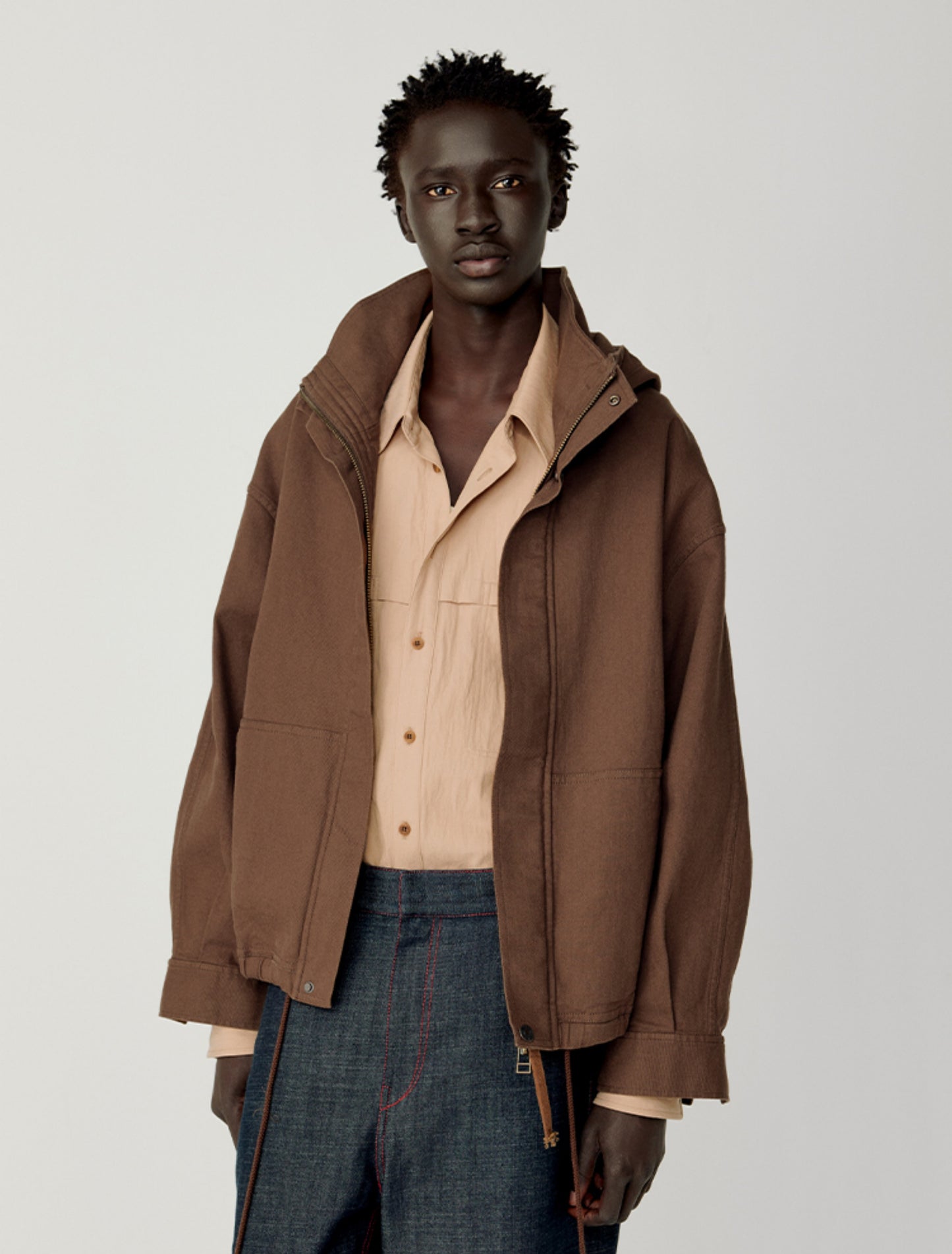 Stand Collar Hooded Jacket