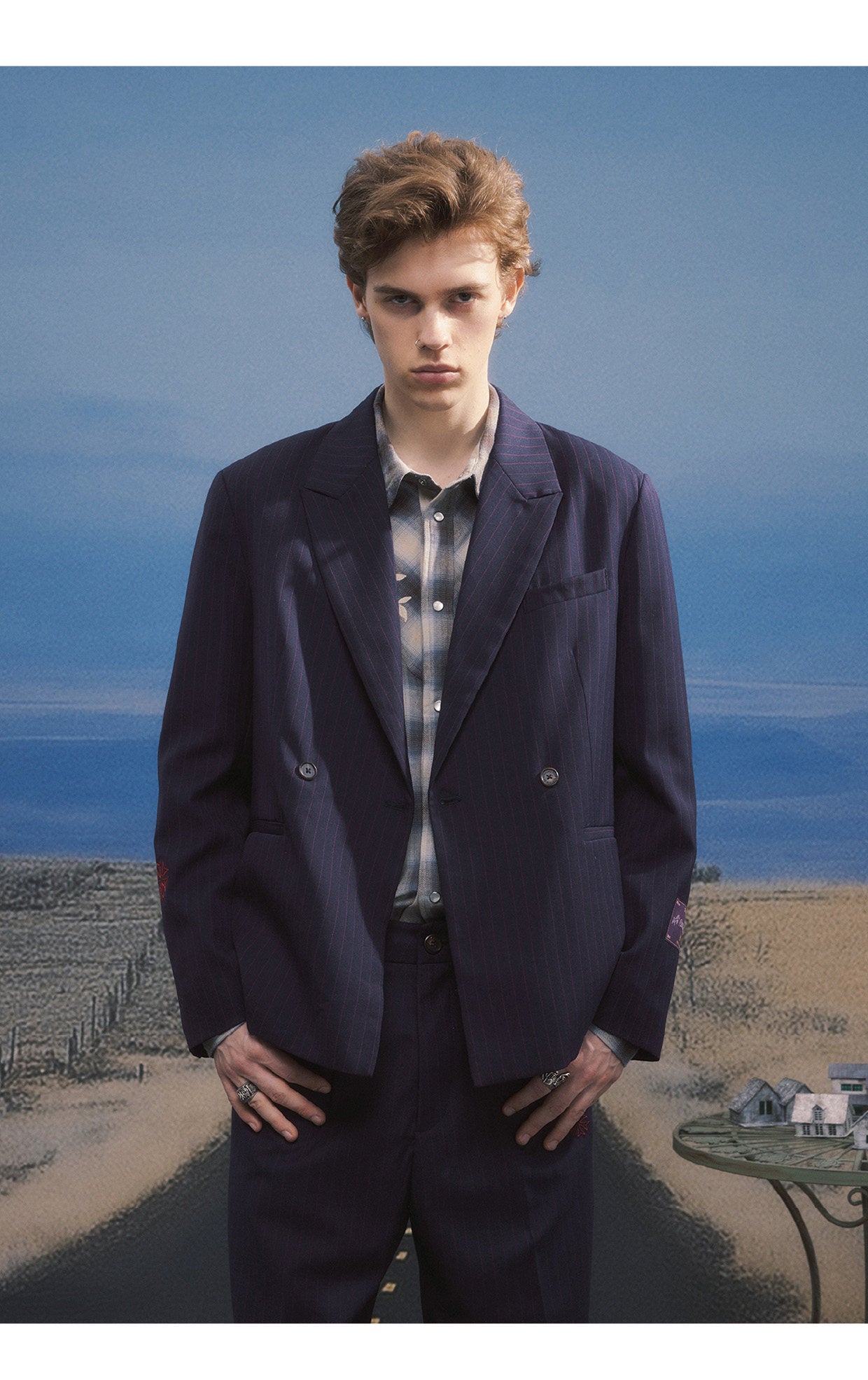 Double-Breasted Wool Blazer Jacket
