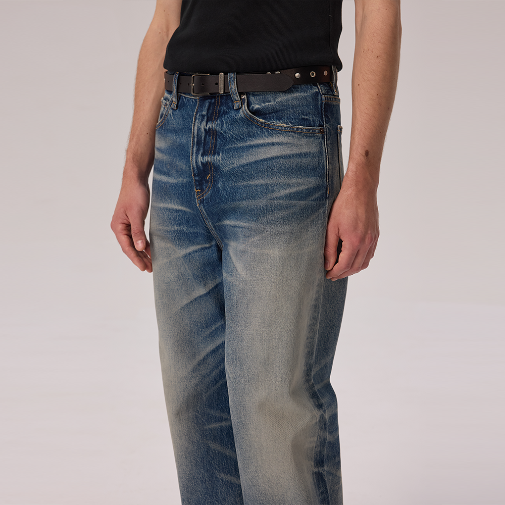 Clean Fit Damaged Washed Jeans