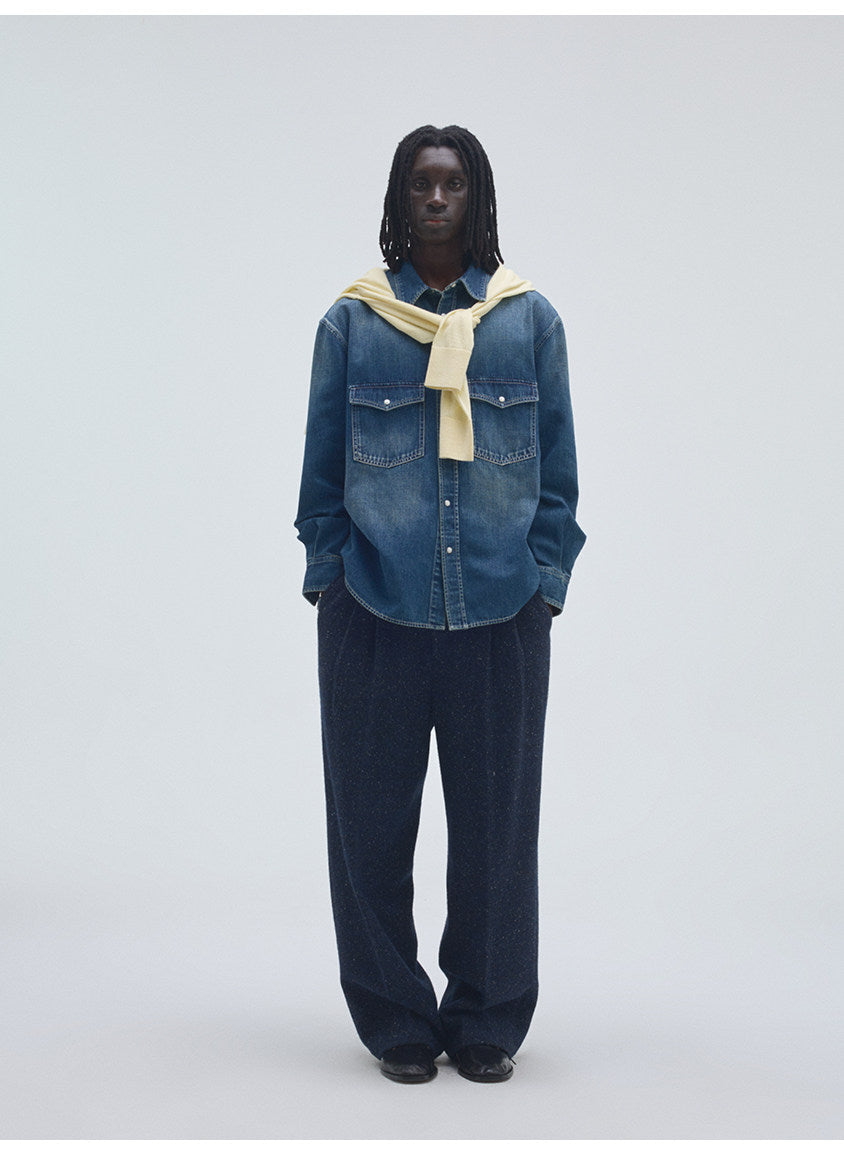 Classic Pocket Retro Denim Shirt