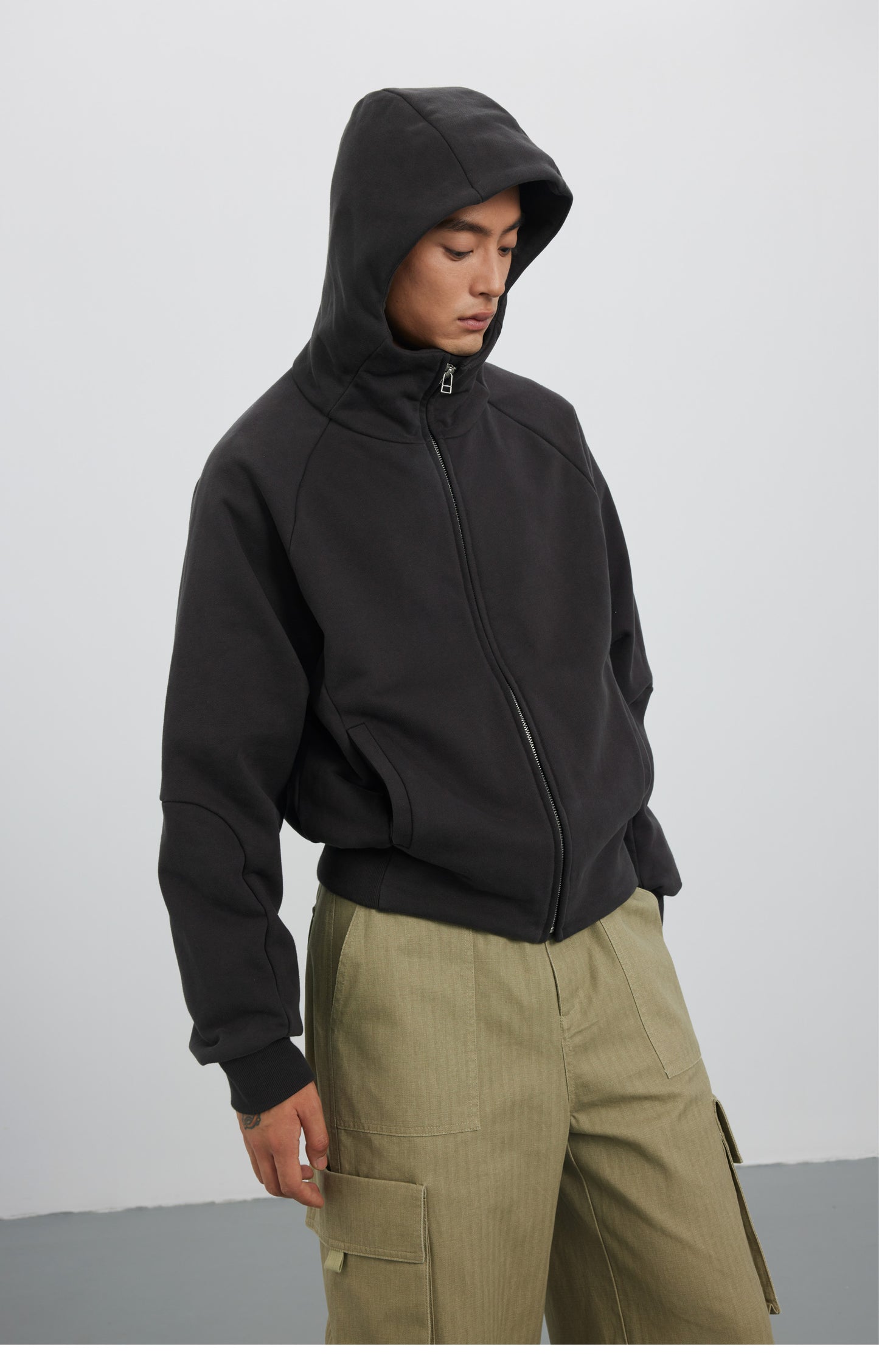 Turtleneck Hooded Sweatshirt
