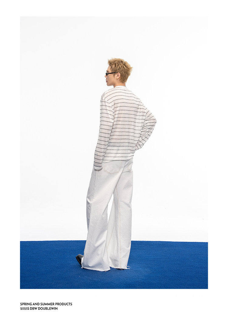 Denim Pants with Fringes