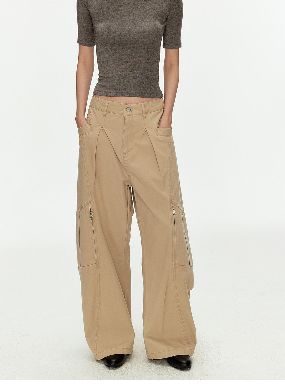 Deconstructed Curved Casual Pants