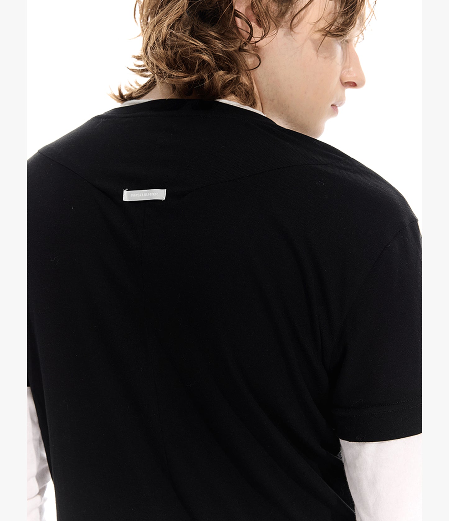 Color matching faux two-piece T-shirt