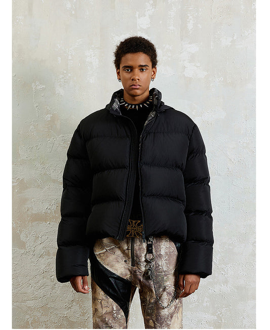 Plain Short Wide Down Jacket