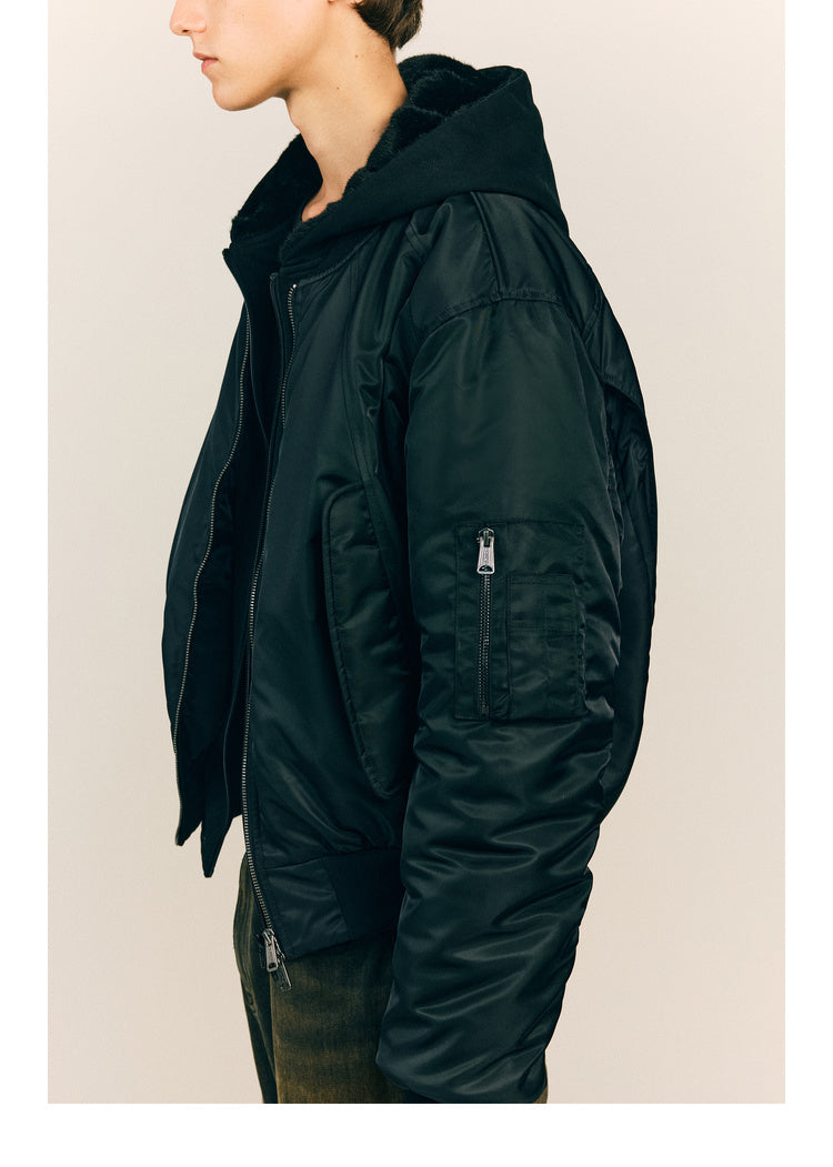 Faux Two-Piece Bomber Jacket