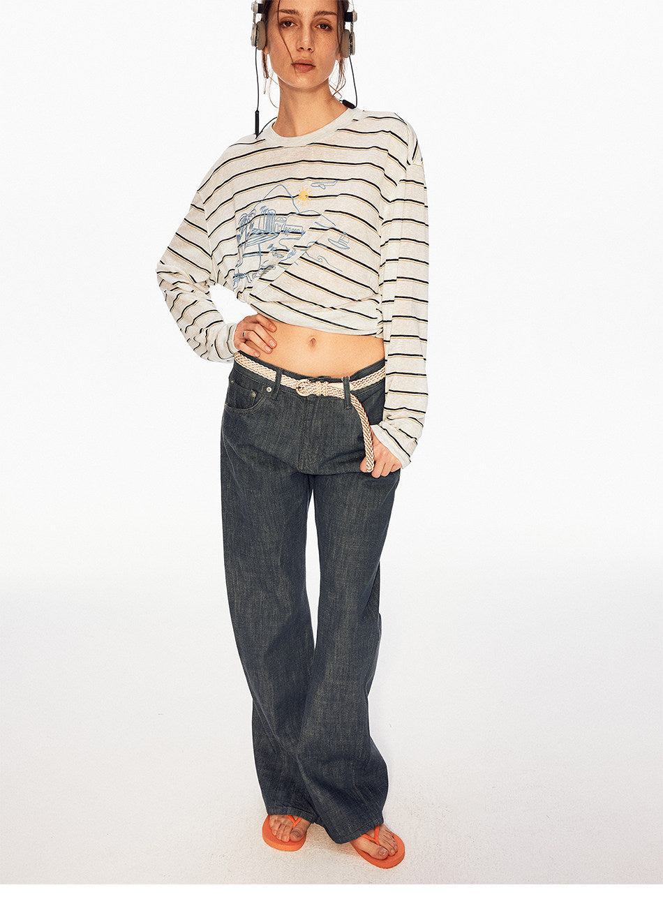 Unisex Retro Embroidered Jeans