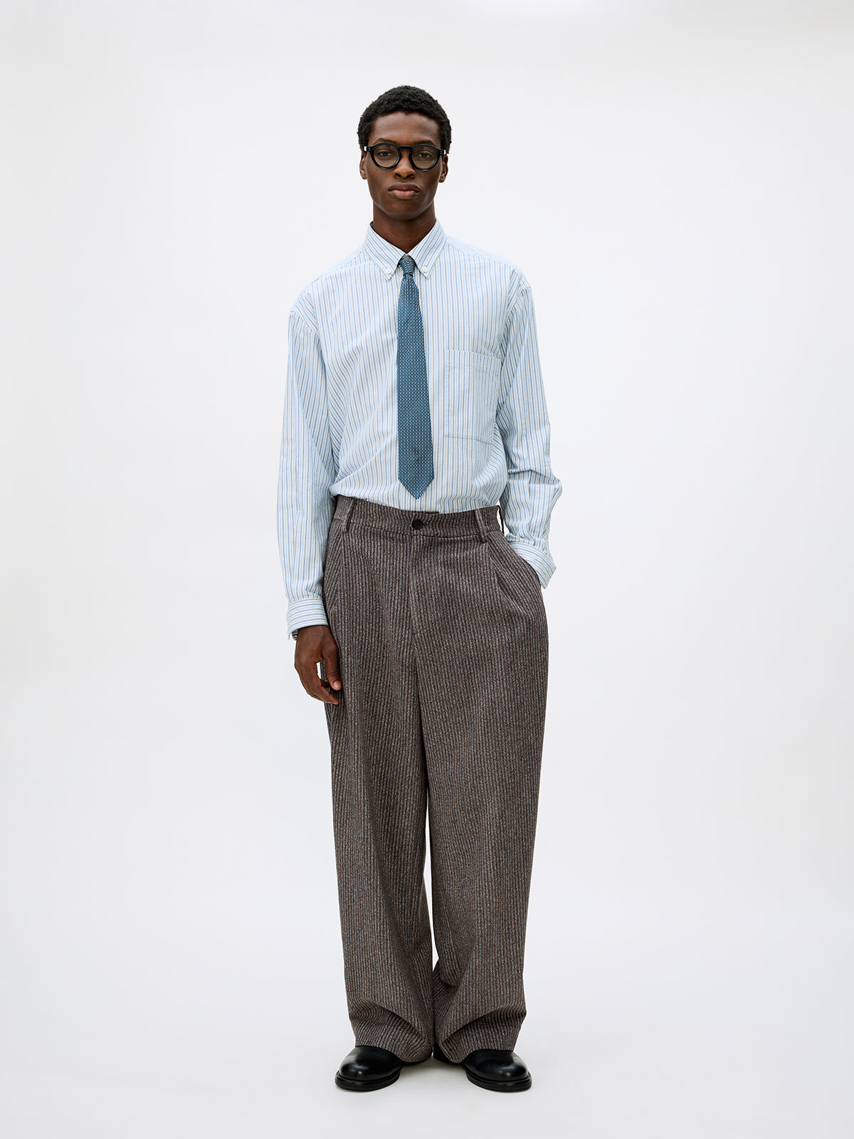 Loose Double-Pleated Casual Pants