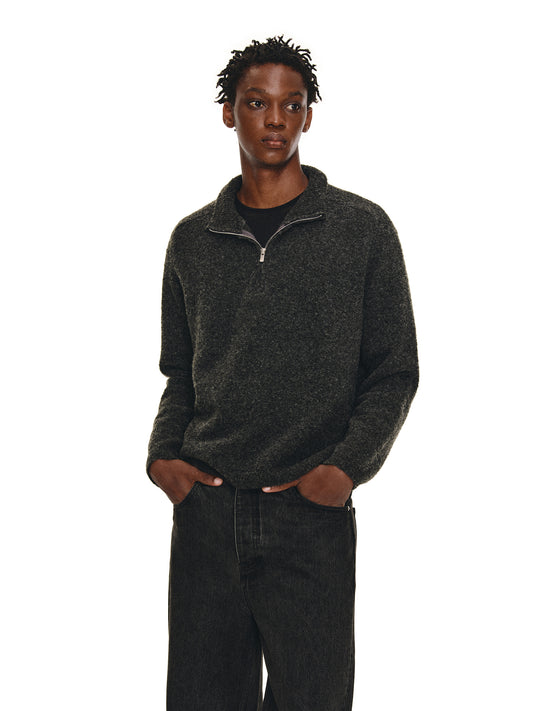 Half-Turtleneck Zip-Up Knit