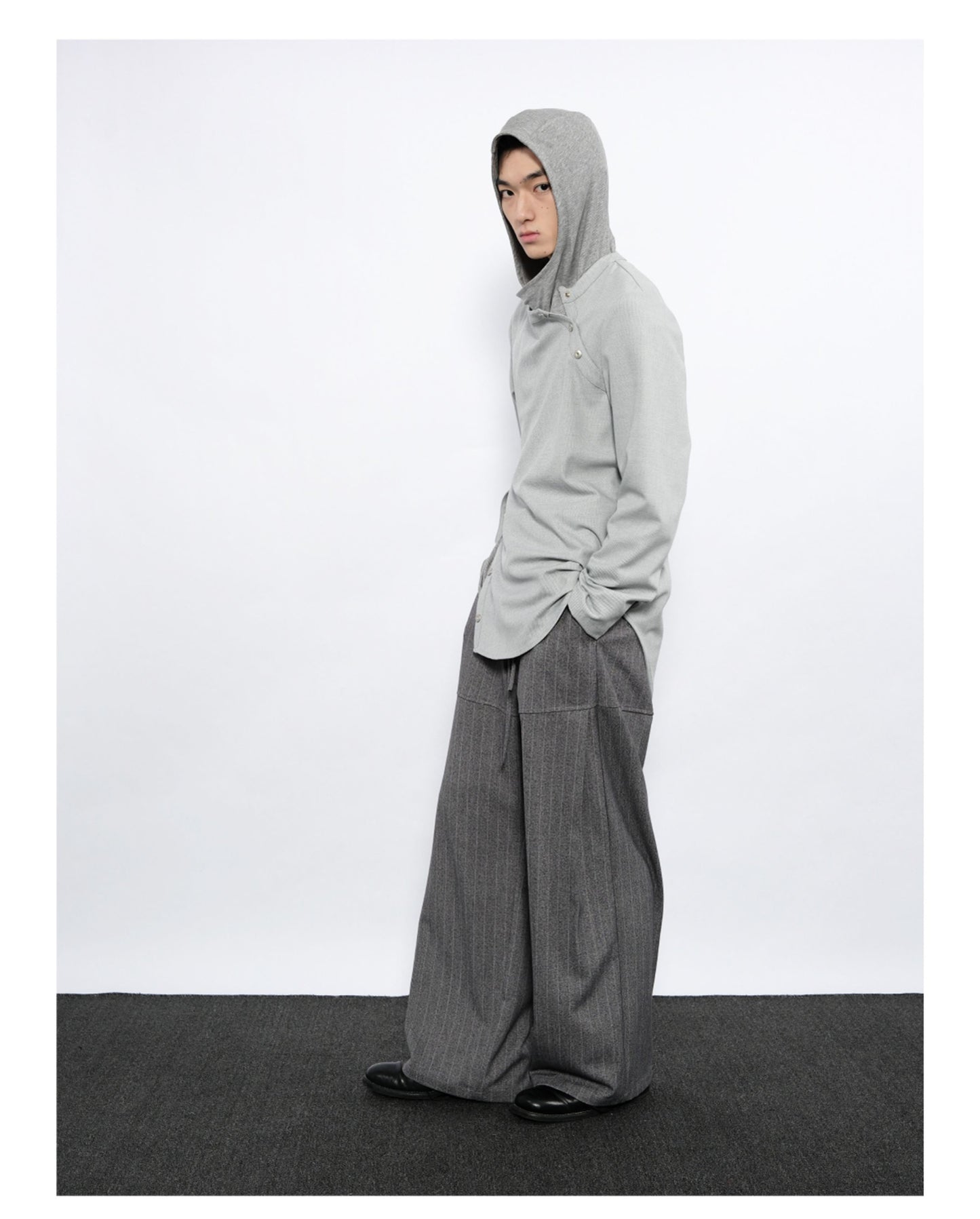Wide-Stripe Casual Pants